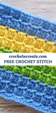 the crochet stitches are all different colors