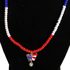 America Is Considered “The Greatest Country In The World” Because Of The Concept Of The American Dream And The Freedom That The Nation Offers. Show Your Love For This Great Country With This Patriotic Necklace. Red, White And Blue Seed Beads Surround This Stars And Stripes Enamel Butterfly On A Necklace Measuring @ 18.5 Inches. Adjustable Blue Jewelry For 4th Of July, Patriotic Blue Round Bead Jewelry, Patriotic Round Beads Necklace Gift, Patriotic Round Beads Necklace As Gift, Blue Jewelry For Independence Day Gift, Patriotic Blue Beaded Necklaces, Red Patriotic Necklace For 4th Of July, Adjustable Blue Patriotic Necklace, Patriotic Blue Beaded Necklace