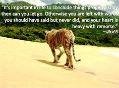 a tiger walking across a sandy beach with a quote from life is important in life