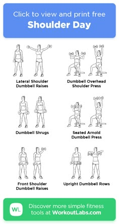 Shoulder Day Workout Women, Back And Shoulder Workout At Home, Shoulder Exercises With Weights, Free Weight Shoulder Workout, Shoulder Exercise, Back And Shoulder Workout Dumbell, Shoulder Day Workout Gym, Complete Shoulder Workout, Printable Shoulder Workout