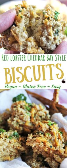 red lobster cheddar bay style biscuits with green and white toppings on top