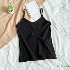 Lasaky - Ribbed Tank Top with Thin Straps, Cotton Camisole Underwear for Layering 110 Pounds, 150 Pounds, Cotton Camisole, Ribbed Tank Top, Ribbed Tank Tops, Ribbed Tank, Olivia Mark, Types Of Collars, Layering