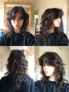 Hangodango on tiktok Choppy Shag Hairstyles Medium Curly, Natural Wavy Hair Cuts, Hair References, Shot Hair, Wolf Haircut, Long Wolfcut Haircut, Ginger Snap, Birthday Hair