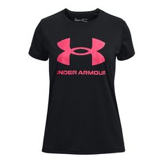 Add this Under Armour girls' tech tee to her activewear line-up. UA Tech fabric is quick-drying, ultra-soft & has a more natural feel Anti-odor technology prevents the growth of odor-causing microbes Material wicks sweat & dries really fast Rounded hem Crewneck Short sleevesFABRIC & CARE Polyester Machine wash Imported Size: Small. Color: Oxford. Gender: female. Age Group: kids. Pattern: Graphic. Top Girl, Under Armour Girls, Girl M, Under Armour Women, Sporty Style, Summer Essentials, Top Tee, Under Armour, Short Sleeve Tee