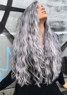 Long Curly Hairstyles, Grey Curly Hair, Grey White Hair, Beautiful Gray Hair