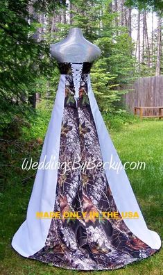 the wedding dress is made out of realtree camo