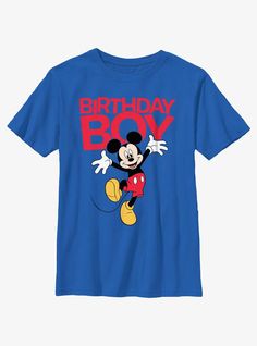 100% CottonWash cold; dry lowImportedListed in youth sizes Mickey Mouse Crew Neck Top For Birthday, Mickey Mouse Crew Neck T-shirt For Birthday, Mickey Mouse Crew Neck T-shirt For Birthdays, Friends Happy Birthday, Rock Star Birthday, Happy Birthday Boy, Happy Birthday Kids, Mickey Birthday, Boys Graphic Tee