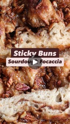 sticky buns with sourdoud and pecans on top