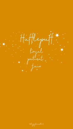 an orange background with white stars and the words hufflegoff