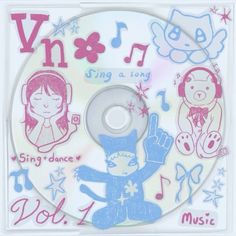 a cd with various cartoon characters on it