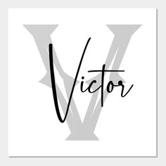 the word victory written in black ink on a white background