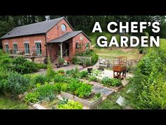 an aerial view of a garden with the words a chef's garden in front of it