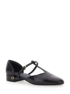 Ballet shoes Black Round toe T-strap with buckle Logo detail on the heel Leather Heel height: 2 cmComposition: Black Ballet Shoes, Lace Ballet Flats, Lace Up Ballet Flats, Black Ballet, Zegna Shoes, Ferragamo Shoes, Ferragamo Flats, Ballerina Shoes, Ballet Pumps