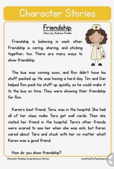 an image of a character story for children with the text,'character stories '