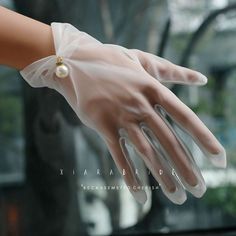 Short Design Lace Gauze Transparent Wedding Gloves Price: 8.00 USD & FREE Shipping Short Bride, Veil Accessories, Lady Fingers