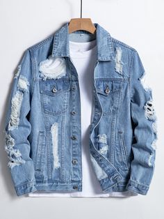 Frayed Denim Jacket, Rapper Style, Collar Details, Blue Bodycon, Clothing Model, American Denim, Frayed Denim, Blue Denim Jacket, Model Beauty