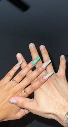 Boy And Girl Matching Nails, Him And Her Matching Nails, Matching Nail Designs For Couples, Matching Manicure With Boyfriend, His And Her Nail Designs, Matching Nails With Boyfriend Simple, Girlfriend And Boyfriend Matching Nails, Matching His And Hers Nails, Matching Nails With Boyfriend Ideas