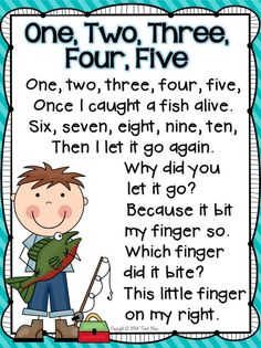 a poster with the words one two three four five and an image of a boy holding a