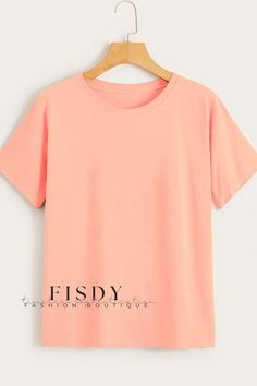 Fisdy - Premium Printed Round Neck Cotton Short-Sleeve T-Shirt featuring Creative Alphabet Design Creative Alphabet, Stylish Alphabets, Alphabet Design, Alphabet Print, Light Orange, Types Of Collars, Cotton Shorts, Fashion Boutique, Cotton T Shirt