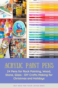 the book cover for acrylic paint pens