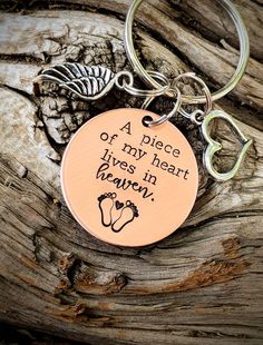 a piece of my heart lives in heaven keychain