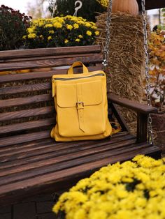 Introducing our vibrant yellow leather backpack, also known as the mango color backpack, a fusion of elegance and practicality. Crafted with meticulous attention to detail, this backpack embodies sophistication while providing ample space for all your essentials. 🌟 Key Features of our travel bag: - Spacious main compartment for your belongings. - Convenient magnet closure on the front external pocket. - Zipper-secured back external pocket. - Internal pocket with a button closure. - Dimensions: 39/29/9 cm (~15.35/11.42/3.54 inches) for generous storage. - Available in a range of colors including black, black smooth, white, light beige, brown, dark green, marsala, caramel, and powder pink. Check out our other listings for more options. This versatile backpack is suitable for any occasion, w Backpack Outfits, White Leather Backpack, Backpack Purses, Backpack Ideas, Mango Color, Backpack Outfit, Custom Backpack, Backpack Laptop, Backpack Style