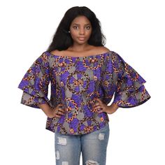 Off Shoulder Ankara + Dashiki Print Blouse 168 – Advance Apparels Inc African Prints, African Wax Print, African Design Dresses, Latest African Fashion Dresses, Smocked Dress, African Design, Wax Print, African Fashion Dresses, Print Blouse