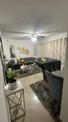 the living room is clean and ready for guests to use it as an entertainment area