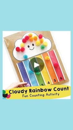 a video showing how to make a cloud rainbow count game