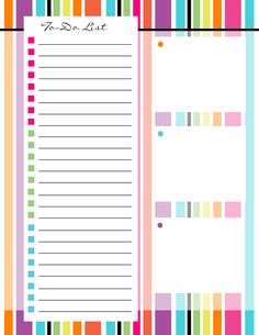 a notepad with colorful stripes on it