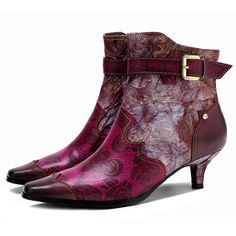 British Style Stiletto Boots Multicolor Leather Boots With Snip Toe, Spring Purple Leather Boots, Purple Leather Spring Boots, Multicolor High Heel Leather Boots, Multicolor Leather High Heel Boots, Multicolor Leather Boots, Stiletto Boots, Purple Rose, The Supreme