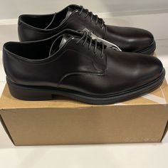 Brand New In Box Size 12 Dress Shoes. Dark Brown. Zara Leather Formal Loafers, Zara Formal Loafers With Round Toe, Zara Formal Round Toe Loafers, Elegant Zara Loafers For Business, Elegant Business Loafers By Zara, Zara Round Toe Leather Shoes For Formal Occasions, Styling Duck Boots, Journey Boots, Zara Mens