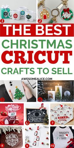 Explore 50 profitable Christmas Cricut crafts! From festive decor to personalized gifts, discover lucrative ideas to sell and spread holiday cheer.#DIYChristmasGifts #HomemadeGifts #HolidayCrafts #HandmadeGifts #ChristmasDIY #GiftIdeas #DIYGifts #HolidayGifts #ChristmasCrafts Easy Diy Cricut Christmas Gifts, Easy Christmas Crafts Cricut, Crafts With A Cricut, Diy Projects With Cricut, Garden Crafts To Sell, Cricuit Ideas For Christmas Gifts, Cricut Maker 3 Christmas Projects, Cricut Projects To Sell For Christmas, Diy Cricut Decor