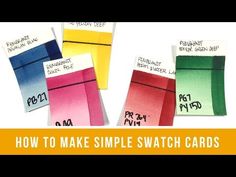 how to make simple swatch cards with the instructions for each card in this video