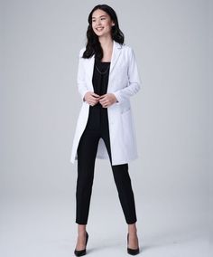 Lab Coat Fashion, Women's Lab Coats, Women's Lab Coat, Áo Blu, Doctor Coat, White Lab Coat, White Coat Ceremony