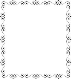 a black and white square frame with swirly scrolls on the edges, in an ornate pattern