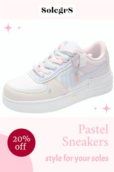 Embrace the pastel trend with our latest sneaker collection! 🎨👟 From serene blues to blush pinks, these sneakers are more than just footwear, they're a fashion statement. Perfect for mixing and matching with your favorite spring outfits. #PastelPalette #SneakerChic #SpringFashion Trendy Spring Skate Shoes With Laces, Trendy Thick Bottom Sneakers For Streetwear, Trendy Thick Bottom Lace-up Skate Shoes, Trendy Chunky Sneakers For Streetwear, Trendy Low-top Canvas Shoes, Trendy Pink Platform Sneakers, Pink Chunky Sneakers For Streetwear, Pink Chunky Sneakers With Thick Bottom For Spring, Trendy Low-top Summer Skate Shoes