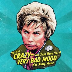 an image of a woman with blonde hair and green jacket on the cover of crazy in the bad mood