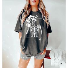 Coffee Skeleton Shirt Skeleton Comfort Colors Tshirt - Etsy Oversized T Shirt Dress, Boho Tees, Comfort Colors Tshirt, Mama T Shirt, Basketball Shirts, Comfort Colors Shirt, Comfort Colors Tee, Tees For Women, Look Plus