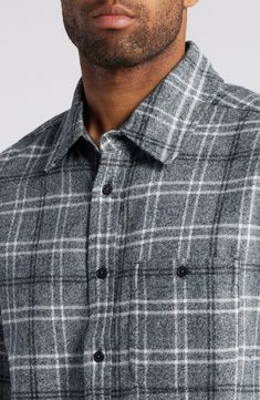 Soft cotton woven in a bold plaid makes an easy go-to of a shirt crafted with a midweight feel and a fit that's perfect for layering in the cold. Front button closure Spread collar Long sleeves with button cuffs Chest patch pocket 100% cotton Machine wash, tumble dry Imported Classic Plaid Tops For Casual Gatherings, Casual Plaid Tops With Placket, Cold Front, Easy Going, Clothing Ideas, Tartan Plaid, Cotton Weaving, Patch Pocket, Tartan