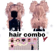 the hair combo is designed to look like two girls with long blonde hair and flowers in her hair