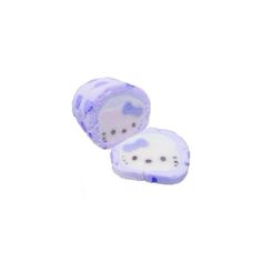 two purple and white objects on a white background