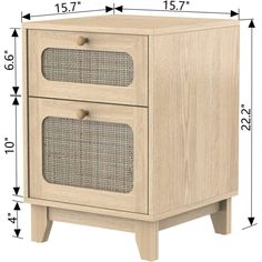 Tolead Rattan Mid-Century Modern Nightstand Set with Handmade Rattan Decorated Drawer and Door, Bedroom, Living Room, Natural - Walmart.com Couch Storage, Boho Side Table, Living Room Natural, Mid Century Bohemian, Door Bedroom, Mid Century Modern Nightstand