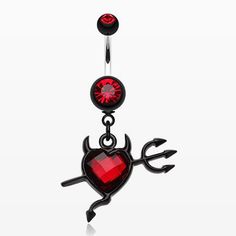 Cruela's Heart Belly Button Ring-Red Gold Belly Ring