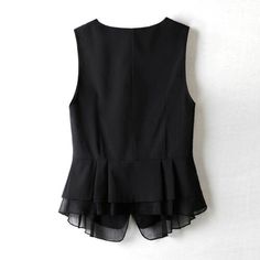 Great shopping ideas for Lady Ruffle Waistcoat Gilet Vest Falbala Slim Sleeveless Jacket Formal Suit Tops, Womens jacket Black Sleeveless Jacket, Jacket Formal, Ol Fashion, Tailored Clothes, Jacket Suit, Formal Suit, Short Vest, Vest Coat, Formal Suits