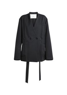 Find SETCHU Stripe Origami Wool Jacket 2 on Editorialist. SETCHU origami jacket 2 in stripe Stand collar; double-breasted Long sleeves Chest welt pocket; patch pockets Oversized fit Virgin wool Made in Italy Elegant Striped Outerwear With Pockets, Striped Lapel Collar Outerwear With Double Button, Striped Lapel Collar Outerwear With Double Button Closure, Pinstripe Outerwear With Suit Collar For Office, Striped Outerwear With Double Button Closure For Office, Striped Double-breasted Outerwear For Fall, Striped Office Outerwear With Double Button Closure, Formal Pinstripe Outerwear With Pockets, Fall Striped Business Outerwear