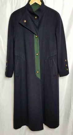 Blue Wool Coat, Navy Green, Blue Wool, Navy And Green, Wool Coat, Chef's Jackets, Cape, Women's Clothing