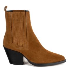 With our new boot Monti we've combined elements from cowboy boots and Chelsea boots to create a wardrobe staple you won't be able to resist. Hand made in Spain this elegant style is cut slim and slightly higher up the ankle to create a flattering, leg lengthening fit. If you have a wider leg don't be put off! They feature a long, concealed gusset with lots of stretch. They sit upon a slightly stepped out sole and a mid, cuban heel. We've cut this beautiful boot slim on the ankle so they are ideal for pairing with dresses and slim jeans. Uppers - 100% Leather Lining - Leather and textile Sole - Resin  For suede a neutral scotch guard will offer extra protection. If they get wet allow them to dry naturally and repeat use of scotch guard. A soft suede sponge or brush will help rejuvenate the Dad Jewelry, Cuban Heels, Beautiful Boots, Gifts For New Mums, Tan Suede, Bag Dress, Suede Ankle Boots, Slim Jeans, Soft Suede