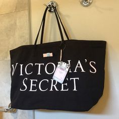 Fabulous Victoria’s Secret Tote Bag Daily Use Logo Pouch Bag, Victoria's Secret Large Capacity Shopping Bag, Trendy Large Capacity Victoria's Secret Bag, Trendy Victoria's Secret Bags For Daily Use, Victoria's Secret Large Capacity Travel Bag, Victoria's Secret Large Travel Bag, Victoria's Secret Black Pouch Bag, Everyday Pink Bags With Logo, Black Canvas Shopping Bag With Logo