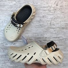 Brand New Crocs Echo Clog Bone/Black Men’s Size 5 / Women’s Size 7 Men’s Size 6 / Women’s Size 8 Crocs Outfit Men, Crocs Echo Clog, Echo Clog, Crocs Echo, Crocs Outfit, New Crocs, Pink Crocs, Shoes Crocs, Crocs Men